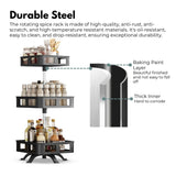 GOMINIMO 3 Tier Rotating Spice Rack Square Shape (Black)