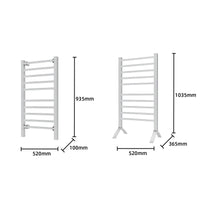 Pronti Heated Towel Rack With Timer Wall-mounted Freestanding Electric 160 Watts