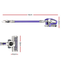 Devanti Handheld Vacuum Cleaner Cordless HEPA Filter Purple 150W