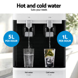 Devanti 2 Taps Water Cooler Dispenser Bottom Loading Dispenser Chiller Filter Purifier