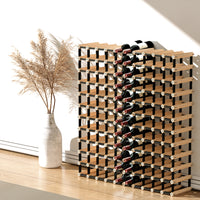 Artiss 120 Bottle Timber Wine Rack Wooden Storage Wall Racks Holders Cellar Black