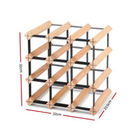 Artiss 12 Bottle Timber Wine Rack Wooden Storage System Cellar Organiser Stand