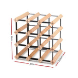 Artiss 12 Bottle Timber Wine Rack Wooden Storage System Cellar Organiser Stand