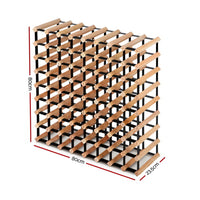 Artiss 72 Bottle Timber Wine Rack Wooden Storage System Cellar Organiser Stand