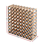 Artiss 72 Bottle Timber Wine Rack Wooden Storage System Cellar Organiser Stand