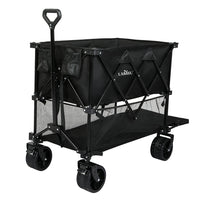 Lambu Folding Wagon Cart Double Shelves-1942353683513741312