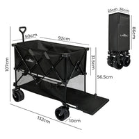 Lambu Folding Wagon Cart Double Shelves-1942353683513741314