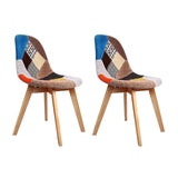 2 x Artiss Retro Replica DSW Dining Chairs Cafe Chair Kitchen Multi Color Fabric - Catching Deals