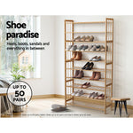 10 Tier Bamboo Shoe Rack Wooden Shelf Display Stand Storage Home Organizer