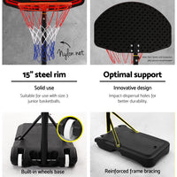 2.1M Portable Basketball Stand System Backboard Hoop Height Adjustable Net Ring - Catching Deals
