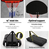 2.1M Portable Basketball Stand System Backboard Hoop Height Adjustable Net Ring - Catching Deals