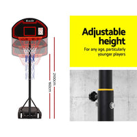 2.1M Portable Basketball Stand System Backboard Hoop Height Adjustable Net Ring - Catching Deals