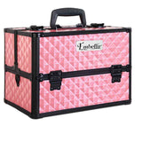 Makeup Case Makeup Organiser Beauty Cosmetic Case Aluminum Box Travel Pink