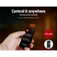 Electric Wall Mounted Panel Heater 2000W LED Swing Timer Remote Control Black Devanti