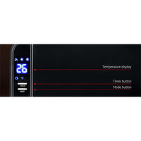 Electric Wall Mounted Panel Heater 2000W LED Swing Timer Remote Control Black Devanti
