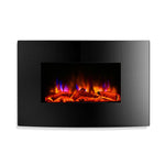 Devanti Electric Fireplace Heater Wall Mounted Log Wood Realistic Flame 2000W
