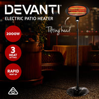 2000W Electric Patio Heater Outdoor Garden Radiant Portable Pedestal Heat Stand