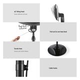 2000W Electric Patio Heater Outdoor Garden Radiant Portable Pedestal Heat Stand