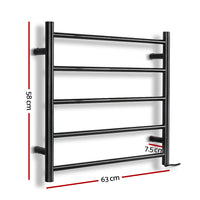 Heated Towel Rail Ladder Rails Electric Warmer Heater Holder Rack Bathroom Black