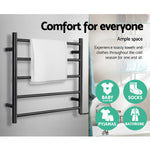 Heated Towel Rail Ladder Rails Electric Warmer Heater Holder Rack Bathroom Black