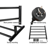Heated Towel Rail Ladder Rails Electric Warmer Heater Holder Rack Bathroom Black