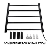 Heated Towel Rail Ladder Rails Electric Warmer Heater Holder Rack Bathroom Black