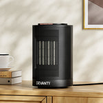 Devanti Electric Fan Heater 1200W Rapid Heat-up Compact Design Black