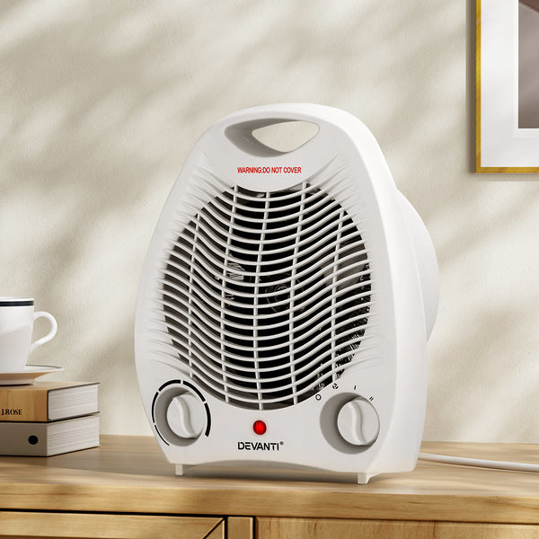 Devanti Electric Fan Heater 2000W Rapid heat-up Light and portable design