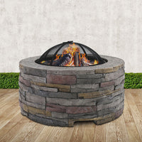 Grillz Fire Pit Outdoor Table Charcoal Fireplace Garden Firepit Heater