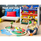 Keezi 12 Plastic Bins Kids Toy Organiser Box Bookshelf Storage Children Rack - Catching Deals
