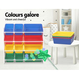 Keezi 12 Plastic Bins Kids Toy Organiser Box Bookshelf Storage Children Rack - Catching Deals