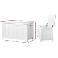 Keezi Kids Wooden Toy Chest Storage Blanket Box White Children Room Organiser - Catching Deals