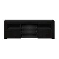 Artiss 145cm RGB LED TV Cabinet Entertainment Unit Stand Gloss Furniture Black - Catching Deals
