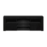 Artiss 145cm RGB LED TV Cabinet Entertainment Unit Stand Gloss Furniture Black - Catching Deals