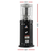 Devanti Outdoor Modern Gas Patio Heater Black 10kW Stainless Steel 