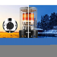 Devanti Outdoor Modern Gas Patio Heater Black 10kW Stainless Steel 