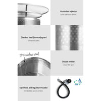 Devanti Outdoor Modern Gas Patio Heater Black 10kW Stainless Steel 