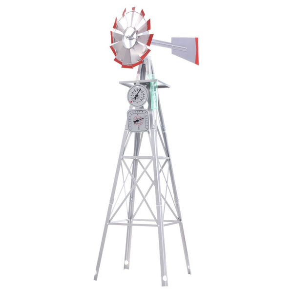 Garden Windmill 6FT 186cm Metal Ornaments Outdoor Decor Ornamental