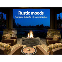 Grillz Fire Pit Outdoor Table Charcoal Fireplace Garden Firepit Heater