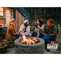 Grillz Fire Pit Outdoor Table Charcoal Fireplace Garden Firepit Heater