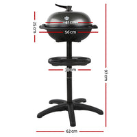 Grillz Electric BBQ Grill Smoker Outdoor Kitchen Kettle Portable Non Stick Oven