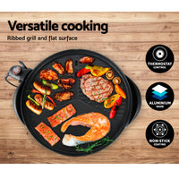 Grillz Electric BBQ Grill Smoker Outdoor Kitchen Kettle Portable Non Stick Oven