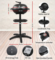 Grillz Electric BBQ Grill Smoker Outdoor Kitchen Kettle Portable Non Stick Oven