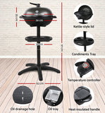 Grillz Electric BBQ Grill Smoker Outdoor Kitchen Kettle Portable Non Stick Oven