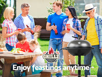 Grillz Electric BBQ Grill Smoker Outdoor Kitchen Kettle Portable Non Stick Oven