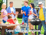 Grillz Electric BBQ Grill Smoker Outdoor Kitchen Kettle Portable Non Stick Oven