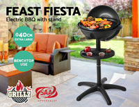 Grillz Electric BBQ Grill Smoker Outdoor Kitchen Kettle Portable Non Stick Oven