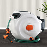 10M Retractable Water Hose Reel Garden Spray Gun Storage Outdoor Auto Rewind New - Catching Deals