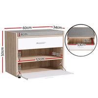 Shoe Cabinet Bench Shoes Storage Drawer Organiser Rack Fabric Wooden Cupboard - Catching Deals
