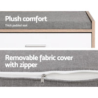 Shoe Cabinet Bench Shoes Storage Drawer Organiser Rack Fabric Wooden Cupboard - Catching Deals